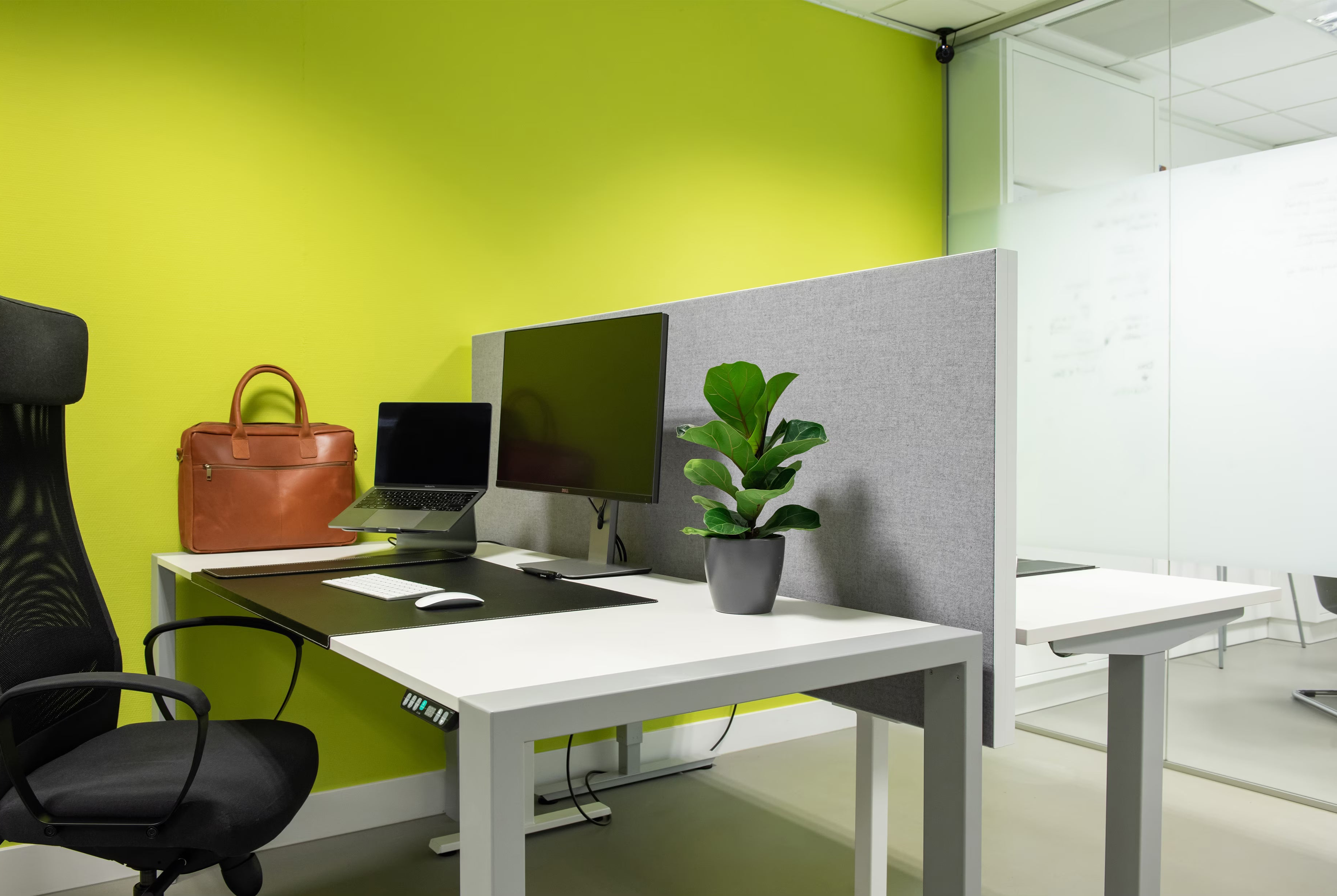 Akoestische bureaudivider - aluminium frame